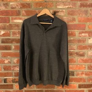 Italian Merino Wool Grey Collared Shirt (Men's)